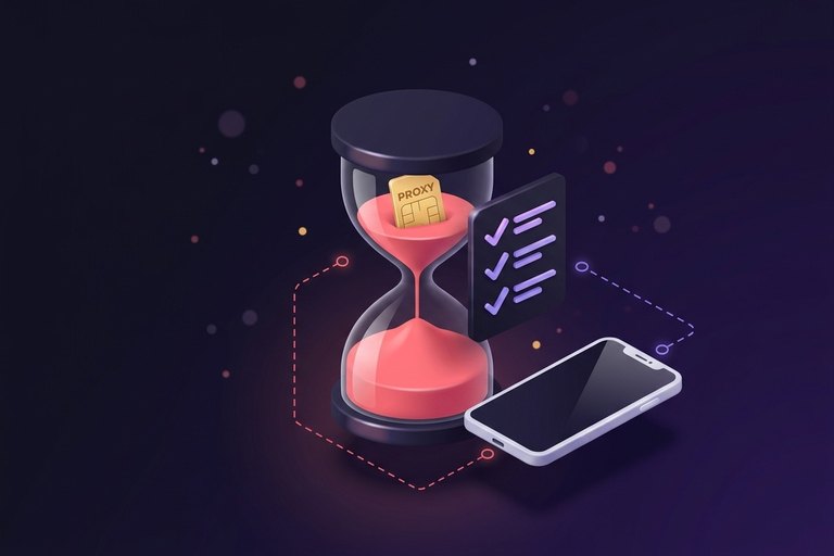 Екран смартфона з інтерфейсом налаштування безкоштовного тесту мобільних проксі